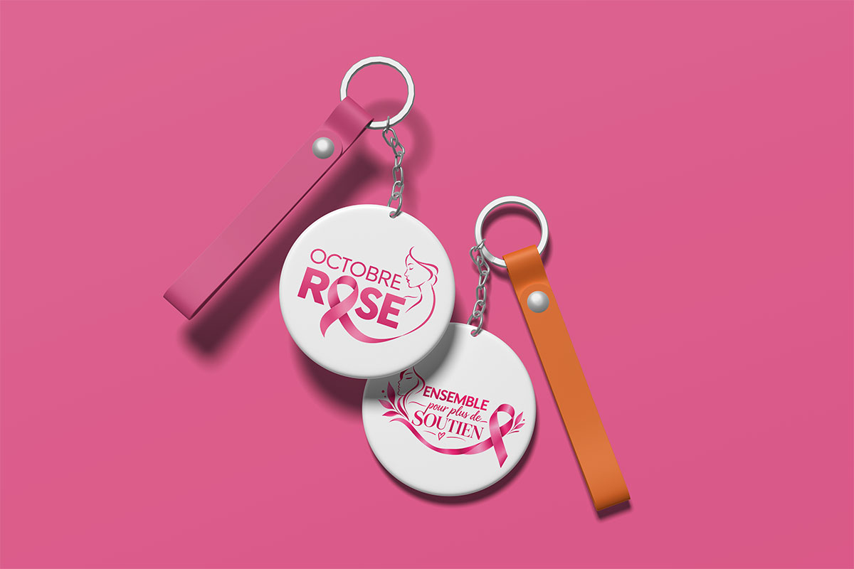 PORTE CLE OCTOBRE ROSE